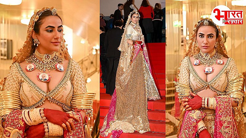 Cannes Film Festival में PM Modi की फोटो वाला हार पहनकर पहुंची रुचि, राजस्थान से है खास नाता Cannes Film Festival में PM Modi की फोटो वाला हार पहनकर पहुंची रुचि, राजस्थान से है खास नाता